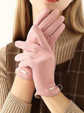 Elegant And Simple Fleece Warm Women's Gloves