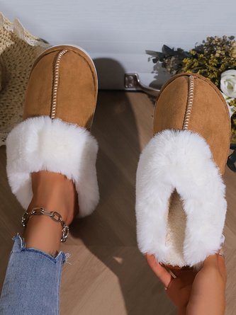Casual Household Fluffy Toe-covered  Slippers
