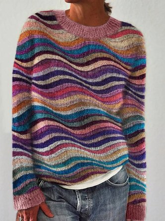 Casual Loose Ombre Acrylic Sweater