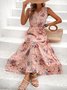 V Neck Elegant Lace Floral Dress
